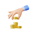 Hand stacking gold coins