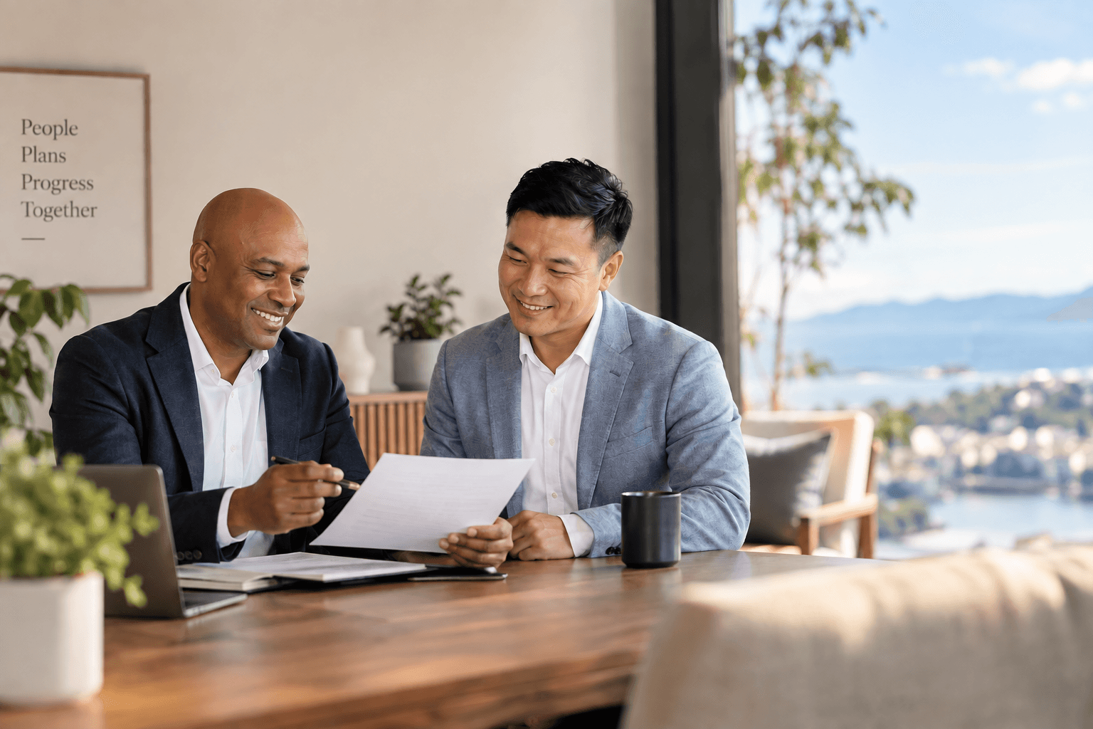 Two advisers in conversation