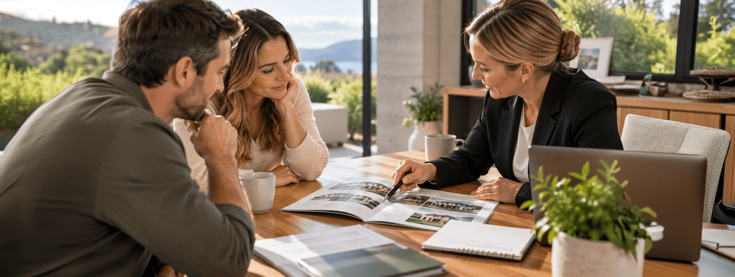 Couple reviewing protection options at home